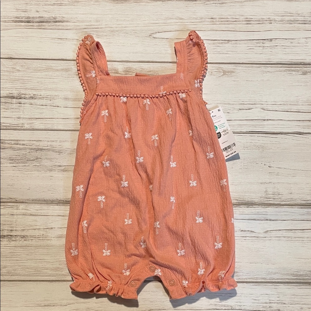 Carter's Coral Romper with White Accents